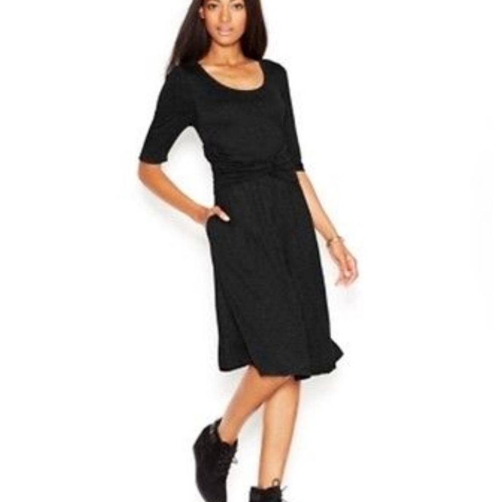 New Maison Jules Elbow Sleeve Faux Wrap Dress